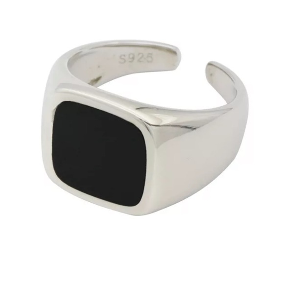 ⚡️Insta black square adjustable sterling silver ring - Picture 5 of 5